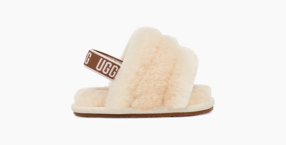 Ugg Fluff Yeah - Kids Slides - Beige - NZ (2157FRGZY)